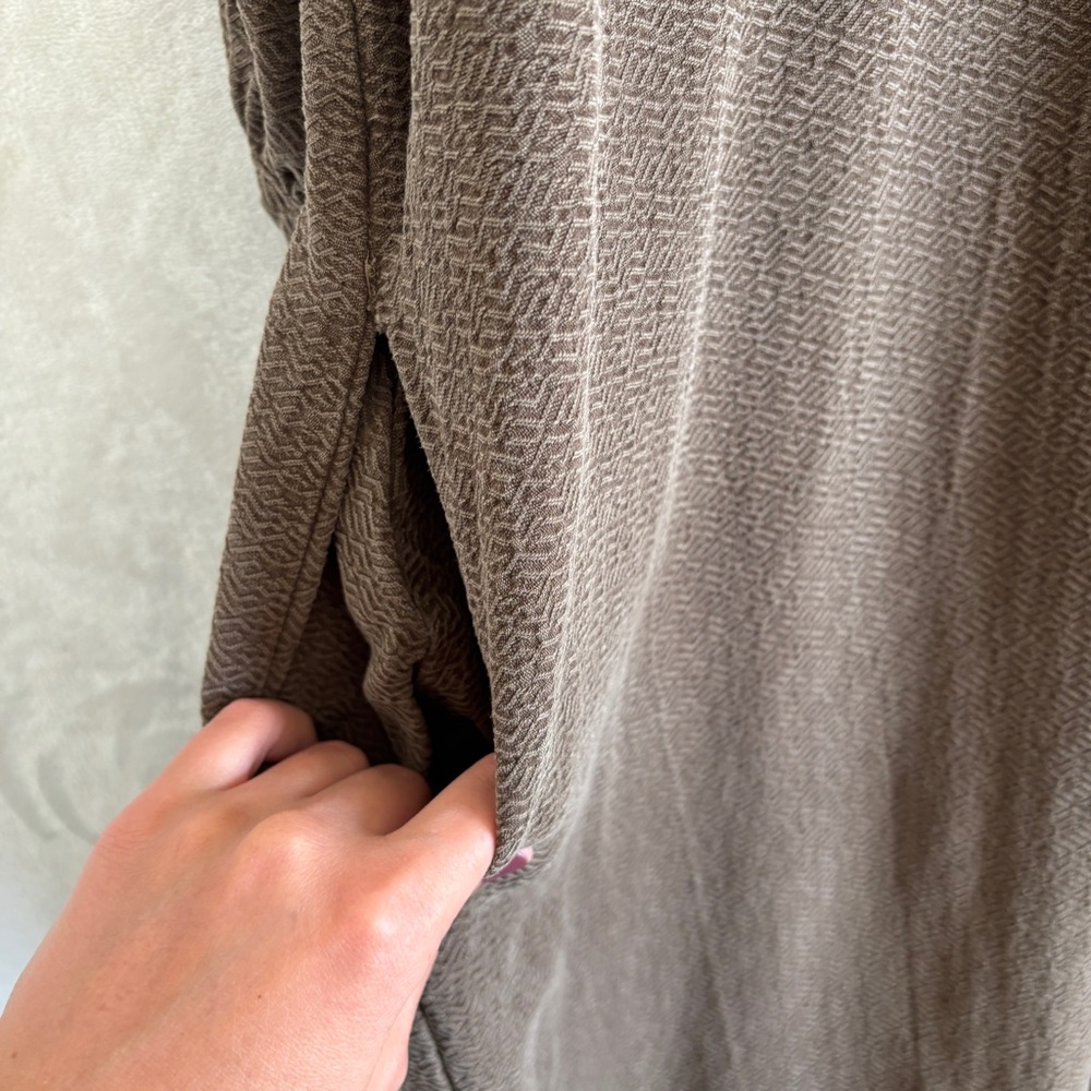 neve & hawk brown textured midi dress size small - Picture 8 of 10
